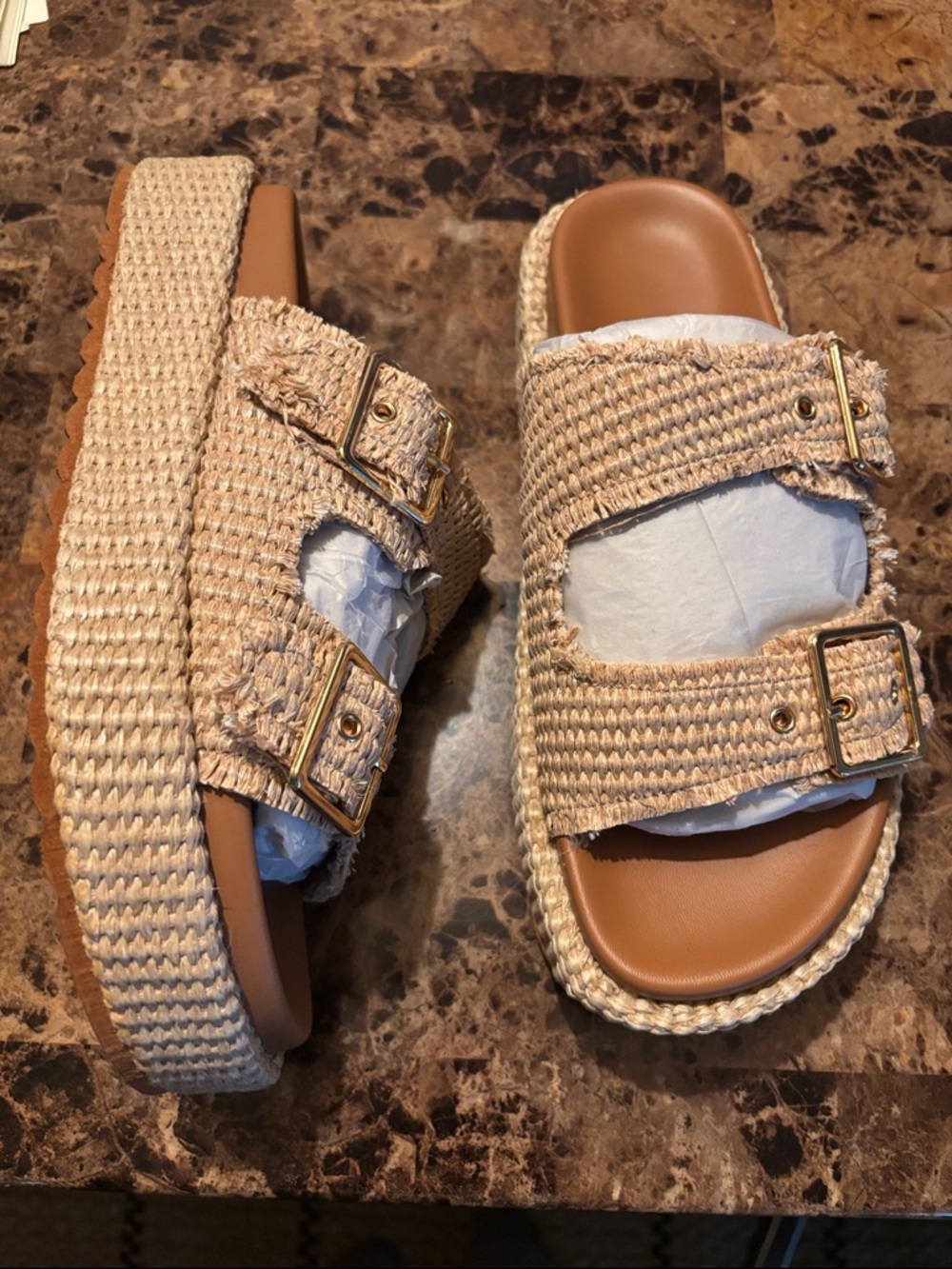 Raffia Platform Sandals